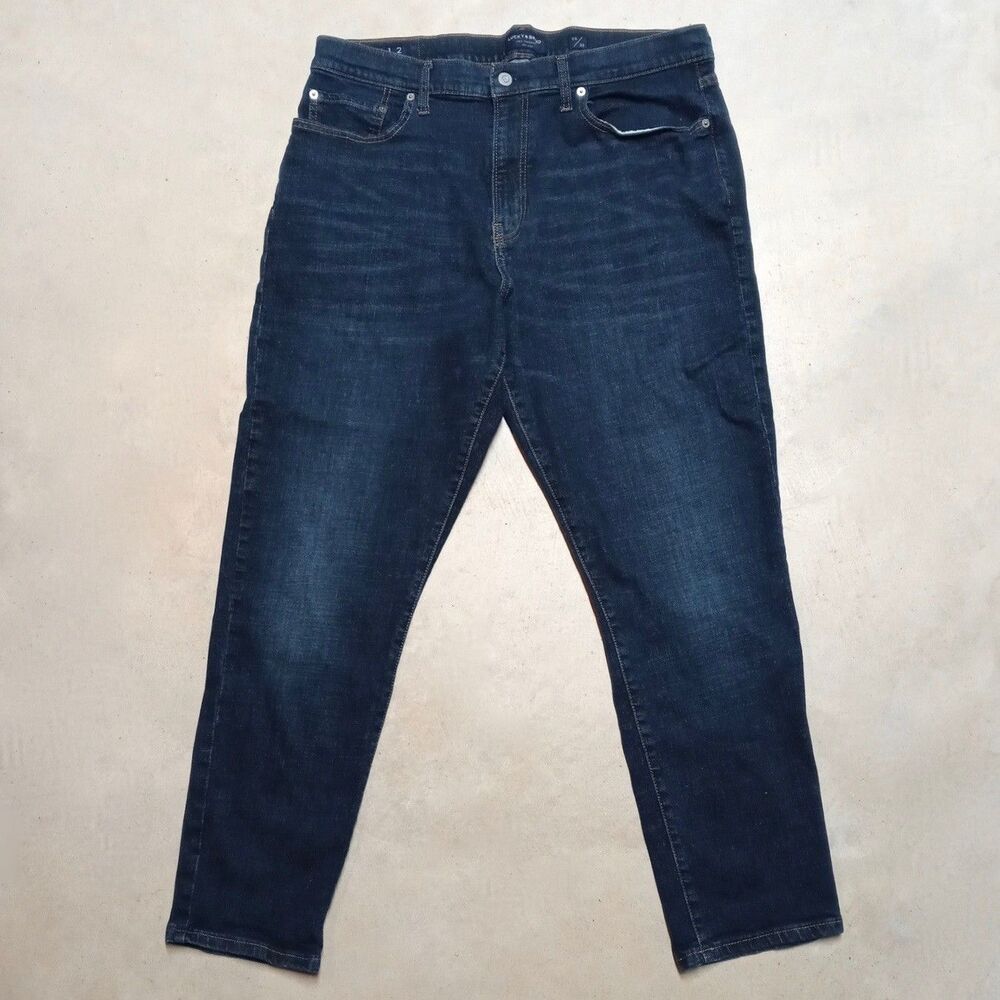 Lucky Brand 412 Athletic Slim Jeans Size 38x30 Blue Stretch Denim Classic Fit